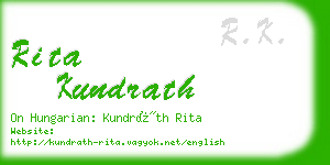 rita kundrath business card